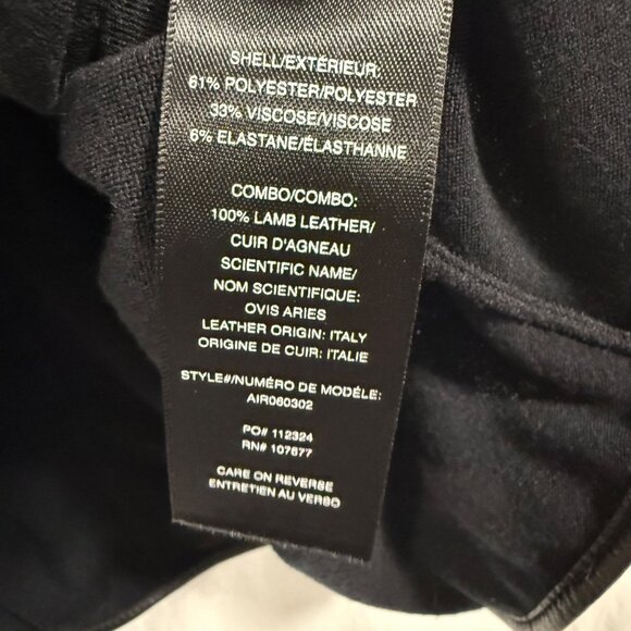 Alice + Olivia Air‎ Black Lamb Leather Trimmed Blouse Size M - Picture 7 of 12